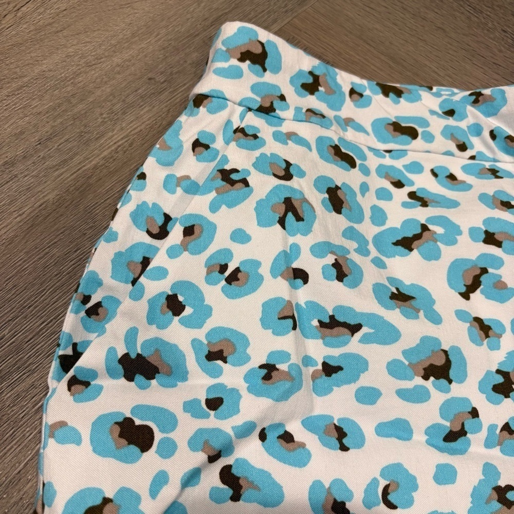 Krazy Larry Skort Women's Athletic Golf Skirt Blue Leopard Print Size 14 - Picture 2 of 8